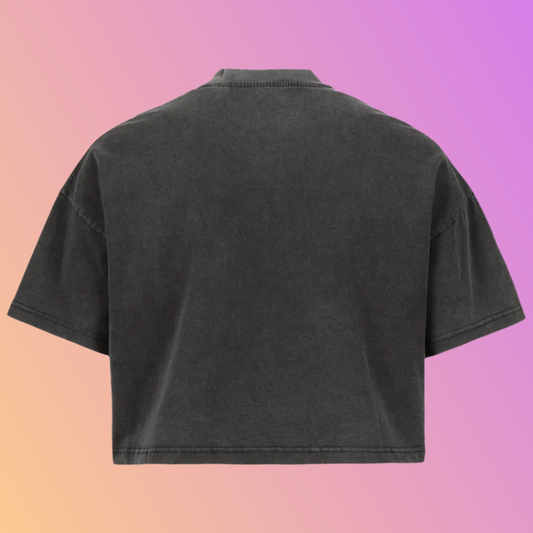 THE CROPPED OVERSIZED SHIRT – VINTAGE BLACK