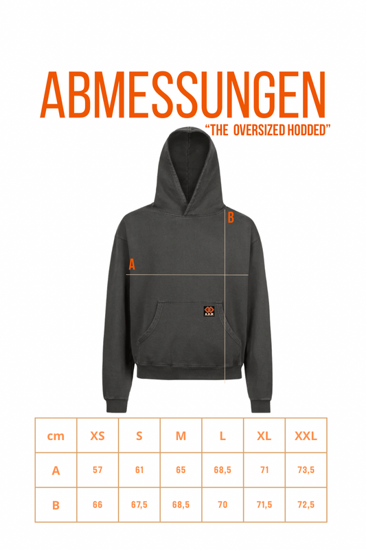 THE OVERSIZED ESSENTIALS HOODED SWEAT FADED BLACK