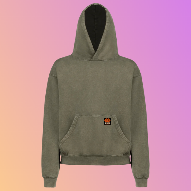 THE OVERSIZED HOODED SWEAT FADED OLIVE