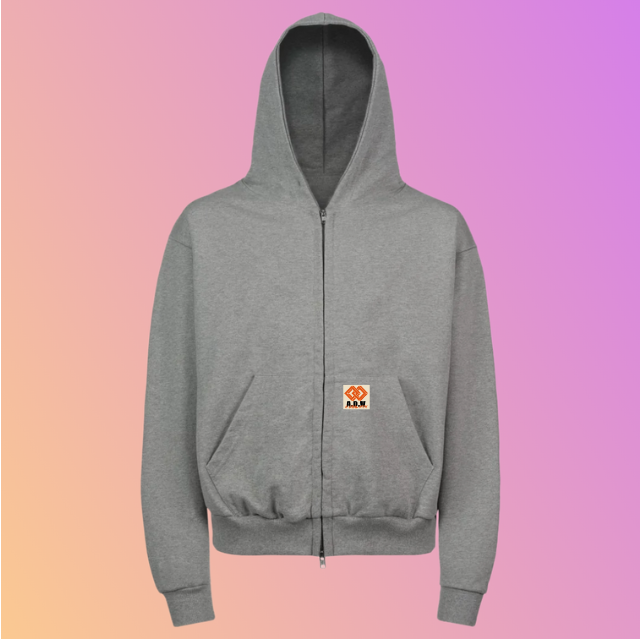 THE OVERSIZED “UHHZ” ULTRA HEAVY HOODED ZIPPED HEATHER GRAY
