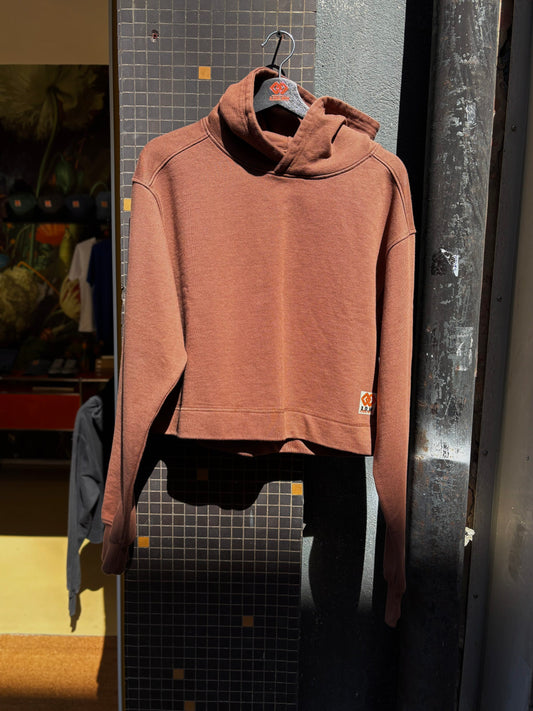 THE OVERSIZED HOODED CROPPED VNT/BRW