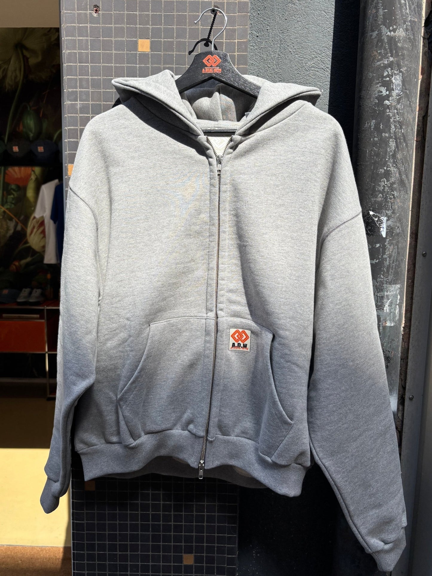 THE OVERSIZED “UHHZ” ULTRA HEAVY HOODED ZIPPED HEATHER GRAY