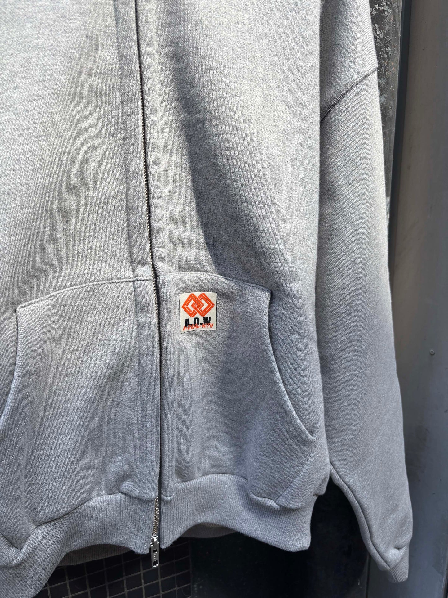 THE OVERSIZED “UHHZ” ULTRA HEAVY HOODED ZIPPED HEATHER GRAY