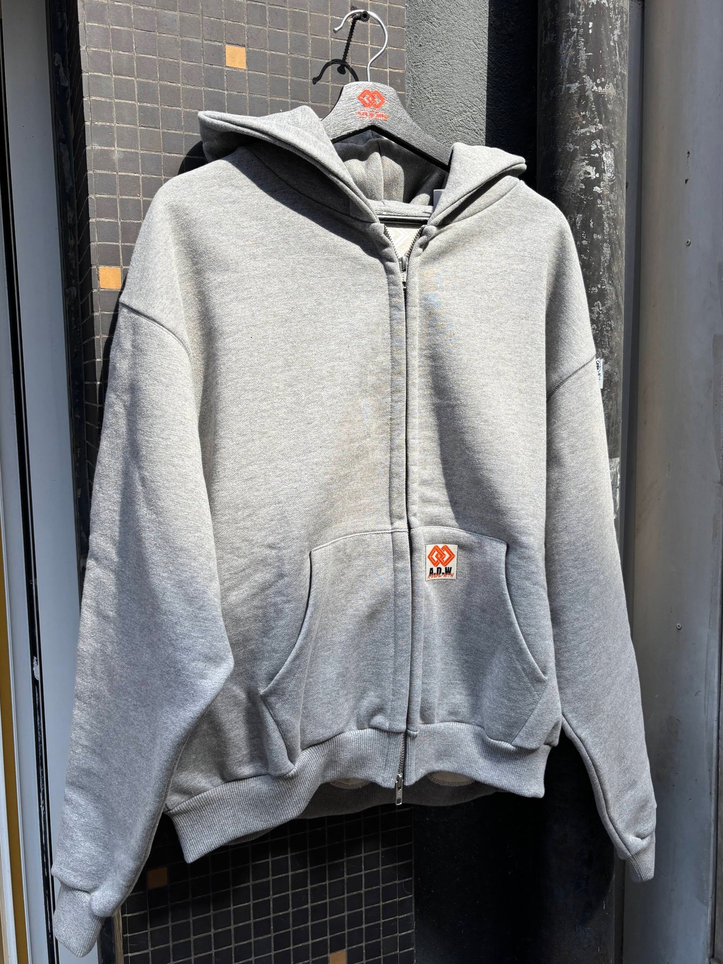 THE OVERSIZED “UHHZ” ULTRA HEAVY HOODED ZIPPED HEATHER GRAY