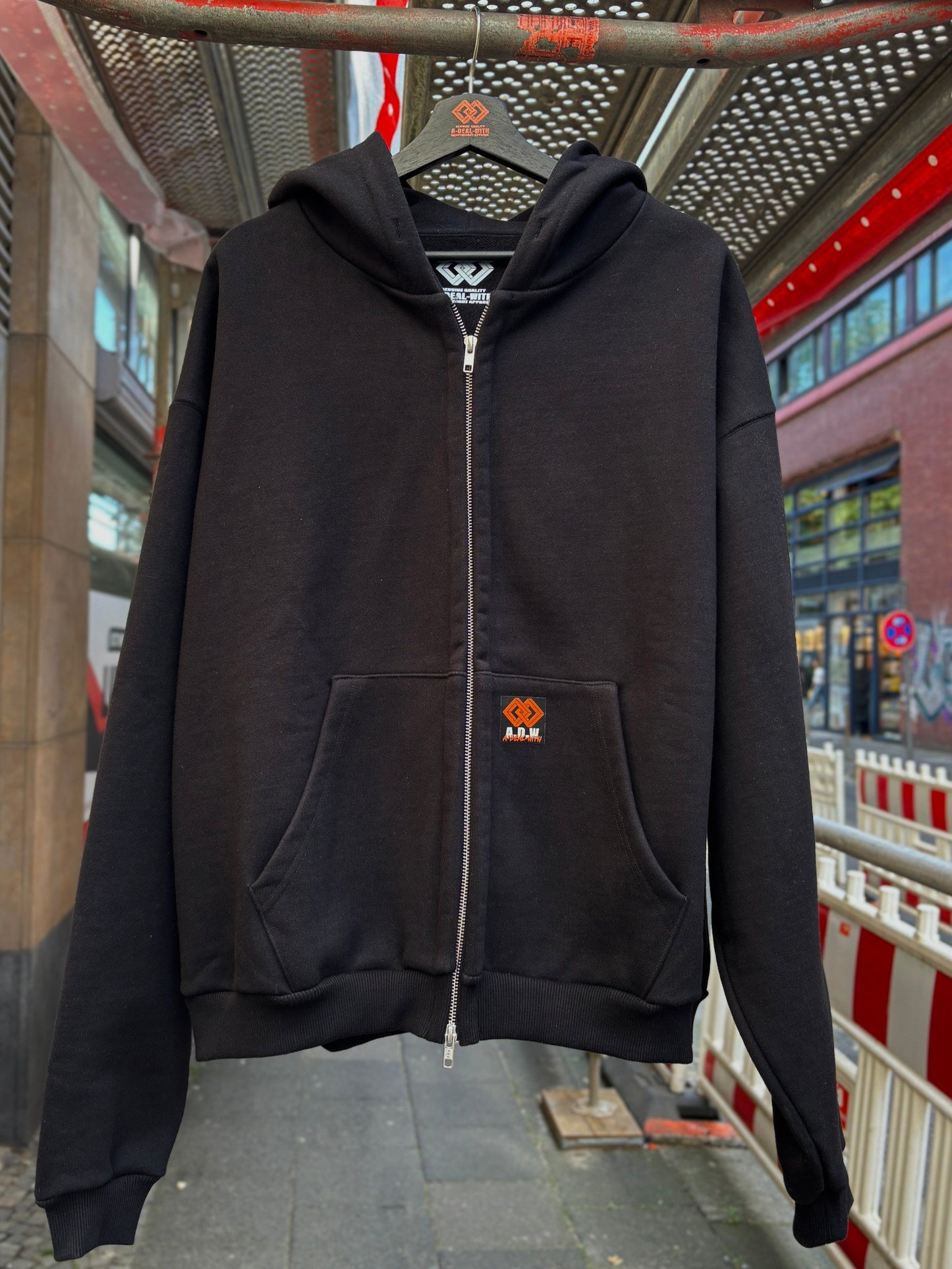 THE OVERSIZED “UHHZ” ULTRA HEAVY HOODED ZIPPED BLACK