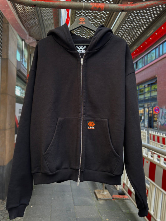 THE OVERSIZED „UHHZ“ ULTRA HEAVY HOODED ZIPPED BLACK