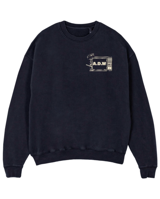 THE OVERSIZED SWEAT „LIVE“ FADED BLACK/CREME