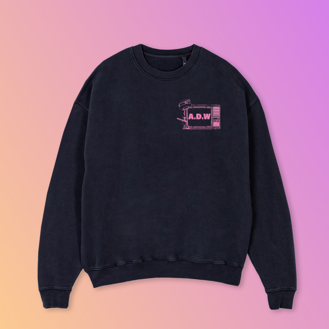 THE OVERSIZED SWEAT „LIVE“ FADED BLACK/PINK
