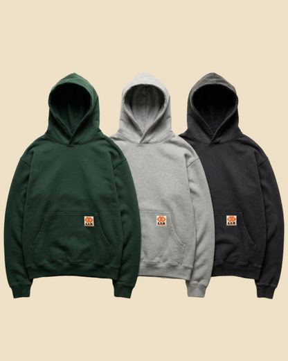 THE OVERSIZED “UHHS” ULTRA HEAVY HOODED SWEAT FADED BLACK