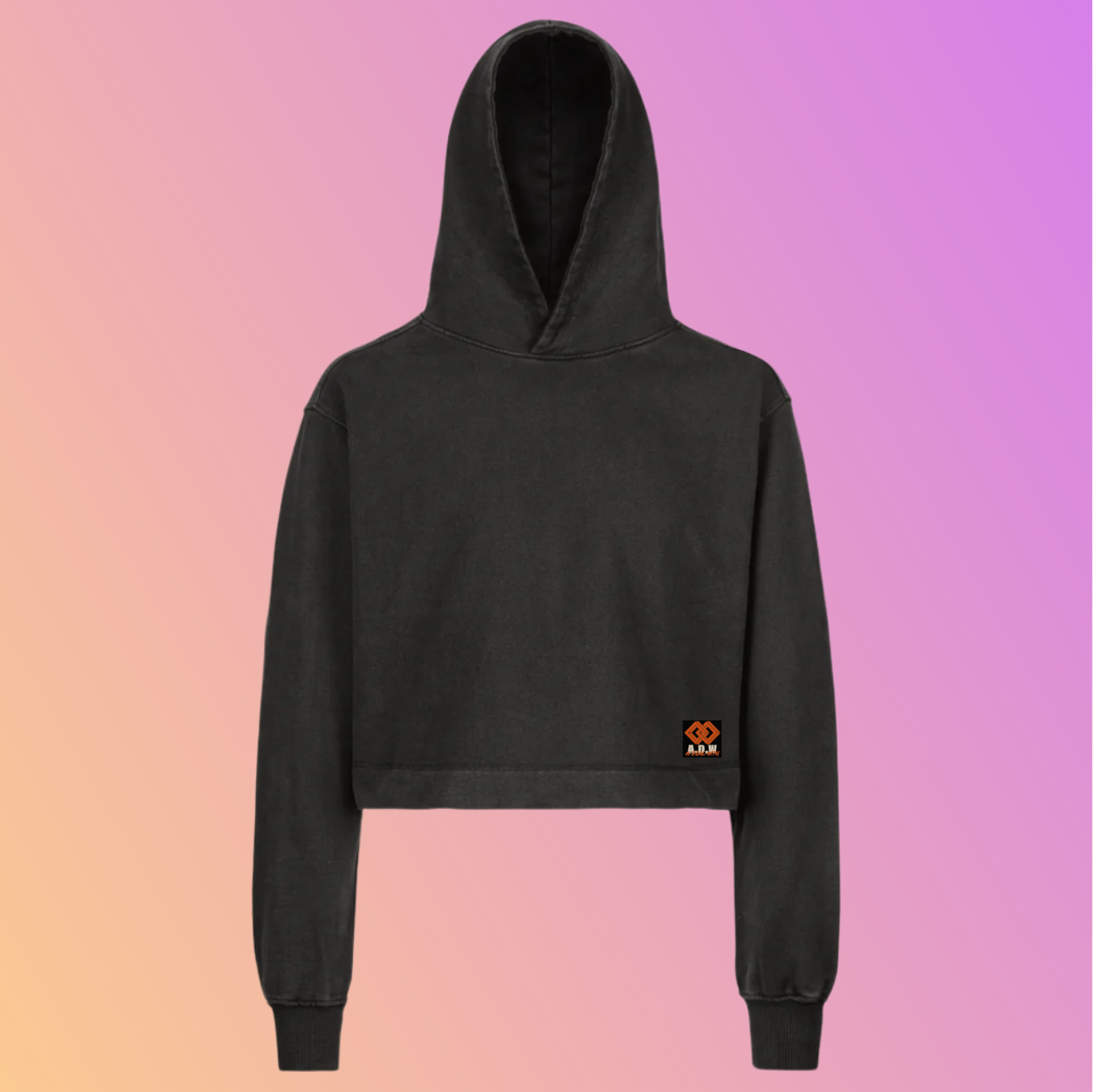 THE OVERSIZED HOODED CROPPED VNT/BLK