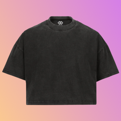 THE CROPPED OVERSIZED SHIRT – VINTAGE BLACK