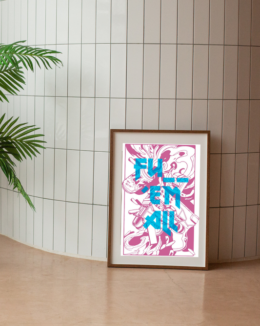 „BRUNNER“ ART PRINT – WHT/PNK