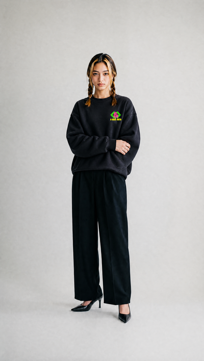 PREORDER – THE OVERSIZED SWEATER „PALMER“  FADED BLACK