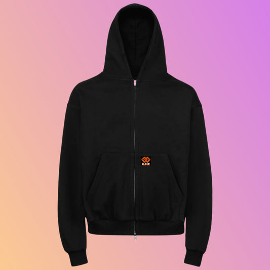 THE OVERSIZED „UHHZ“ ULTRA HEAVY HOODED ZIPPED BLACK