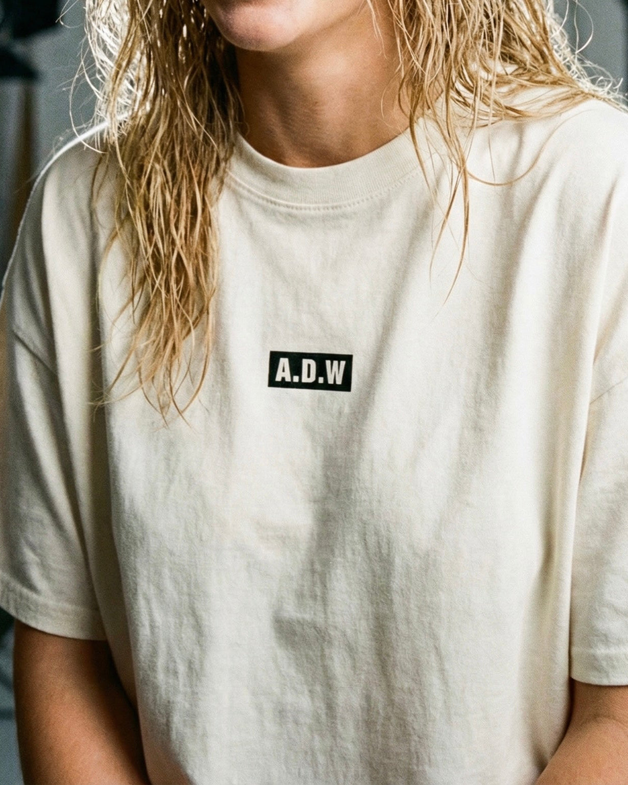 THE OVERSIZED BOXLOGO – FADED WHITE
