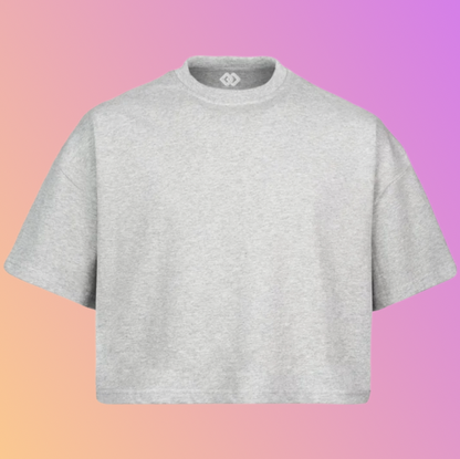 THE CROPPED OVERSIZED SHIRT – LIGHT GREY