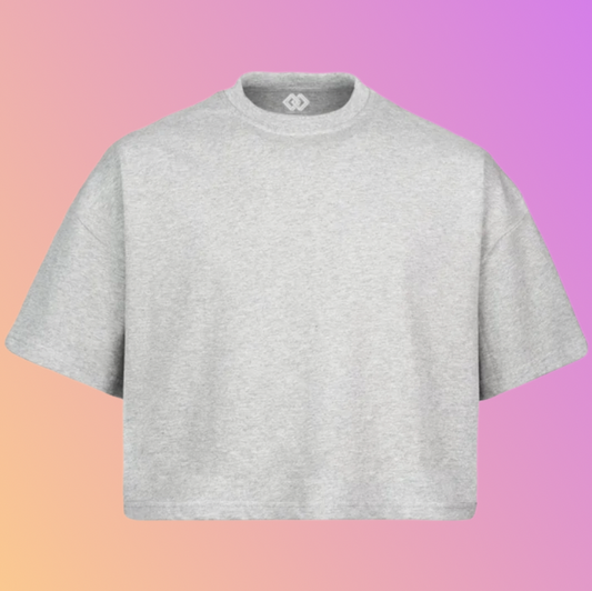 THE CROPPED OVERSIZED SHIRT – LIGHT GREY