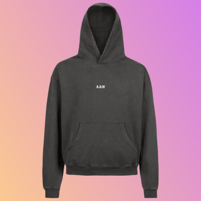 THE OVERSIZED ESSENTIALS HOODED SWEAT FADED BLACK