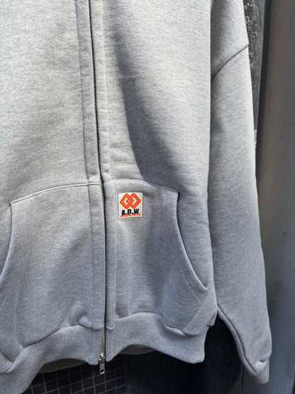 THE OVERSIZED “UHHZ” ULTRA HEAVY HOODED ZIPPED HEATHER GRAY
