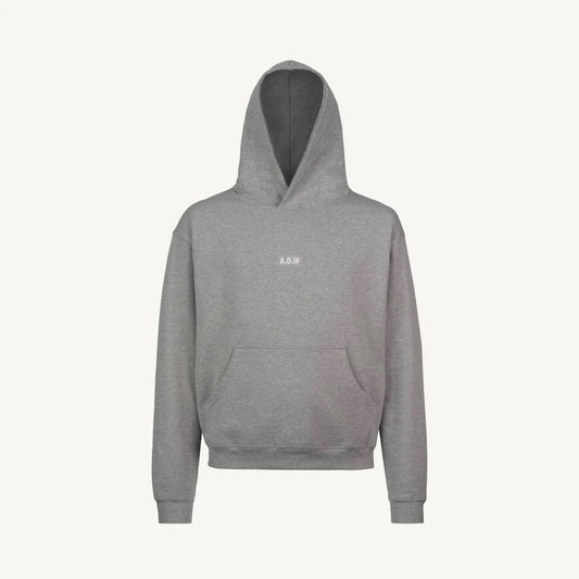 THE OVERSIZED ESSENTIALS HOODED SWEAT HEATHER GRAY