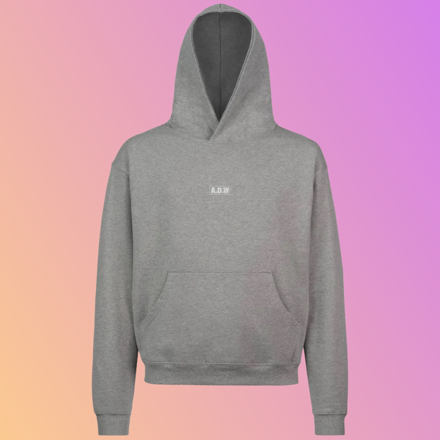 THE OVERSIZED ESSENTIALS HOODED SWEAT HEATHER GREY