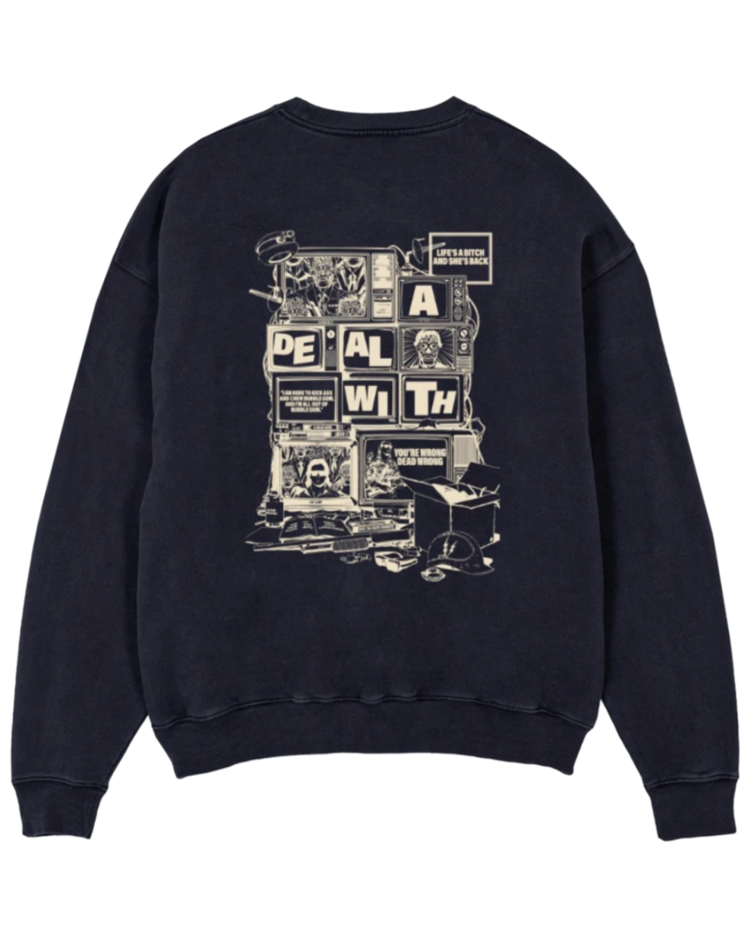 THE OVERSIZED SWEAT “LIVE” FADED BLACK/CREAM