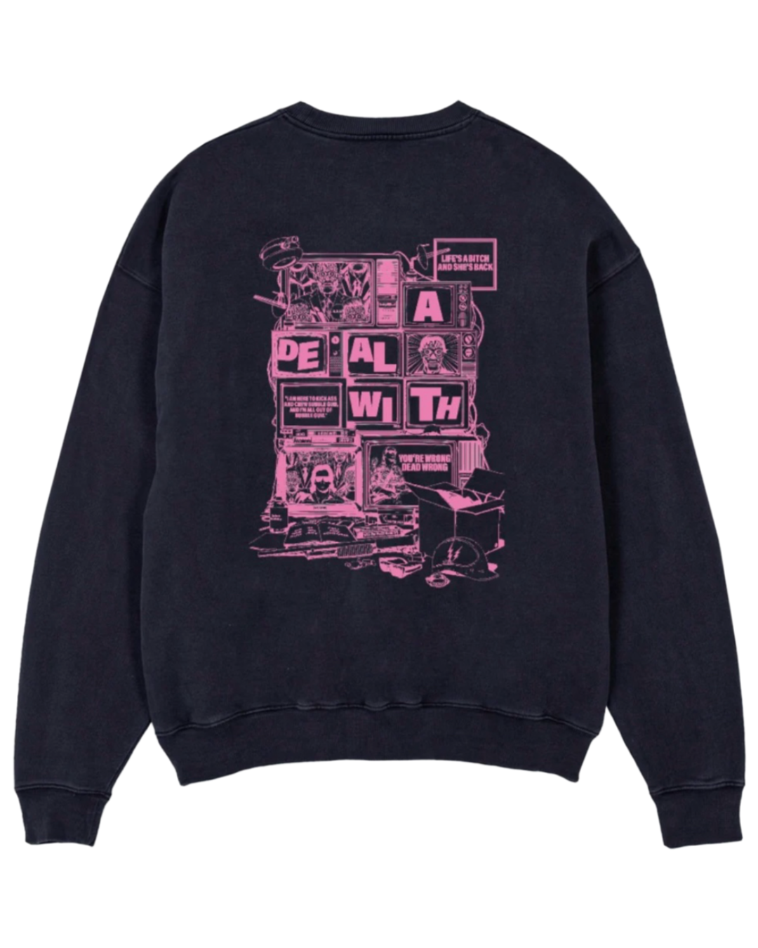 THE OVERSIZED SWEAT “LIVE” FADED BLACK/PINK