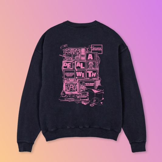 THE OVERSIZED SWEAT „LIVE“ FADED BLACK/PINK