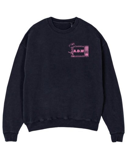 THE OVERSIZED SWEAT “LIVE” FADED BLACK/PINK