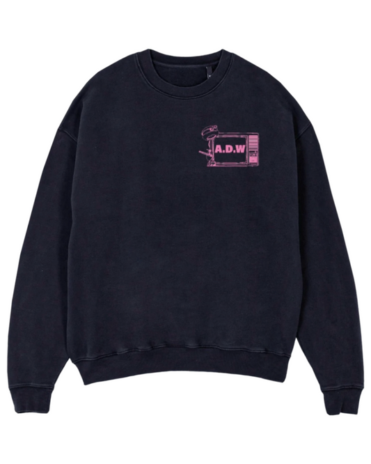 THE OVERSIZED SWEAT „LIVE“ FADED BLACK/PINK
